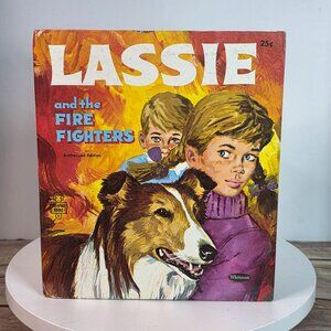 Lassie And The Fire Fighters Authorized Edition Whitman Tell-A-Tale Book 1967 Il